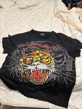 Ed Hardy Men’s Black Graphic Tiger Tee